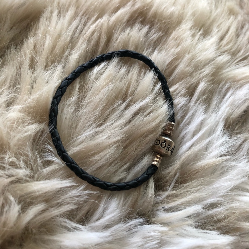 black leather pandora bracelet